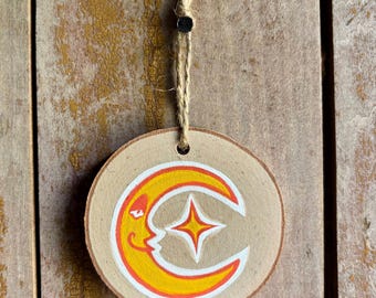 Bright Moon Wood Slice Ornament Painting