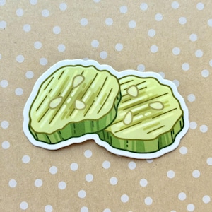 Pickle Slices Sticker | Cute Food Pickles Sticker, Large Funny Vinyl Matte Sticker, Waterproof Water Bottle Laptop Pickle Sticker