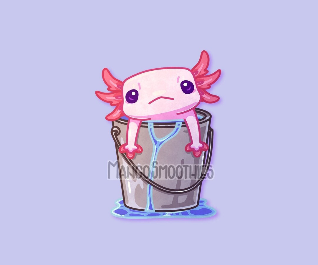 Bucket of Axolotl Sticker. Vinyl Matte Minecraft Axolotl Etsy