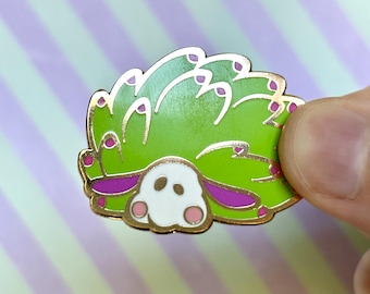 Leaf Sheep Gold Hard Enamel Pin | Cute Green Nudibranch Brooch, Sea Slug Pin, Ita Bag Backpack Hat Jacket Hard Enamel Gold Pins