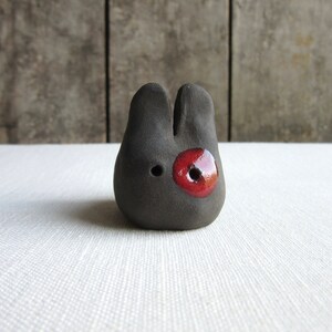 Spotten Bun Miniature Ceramic Figurine | Bunny Rabbit Figurine, Funny Handmade Bunny, Cute Pottery Rabbit Lover, Tiny Ceramic Animals