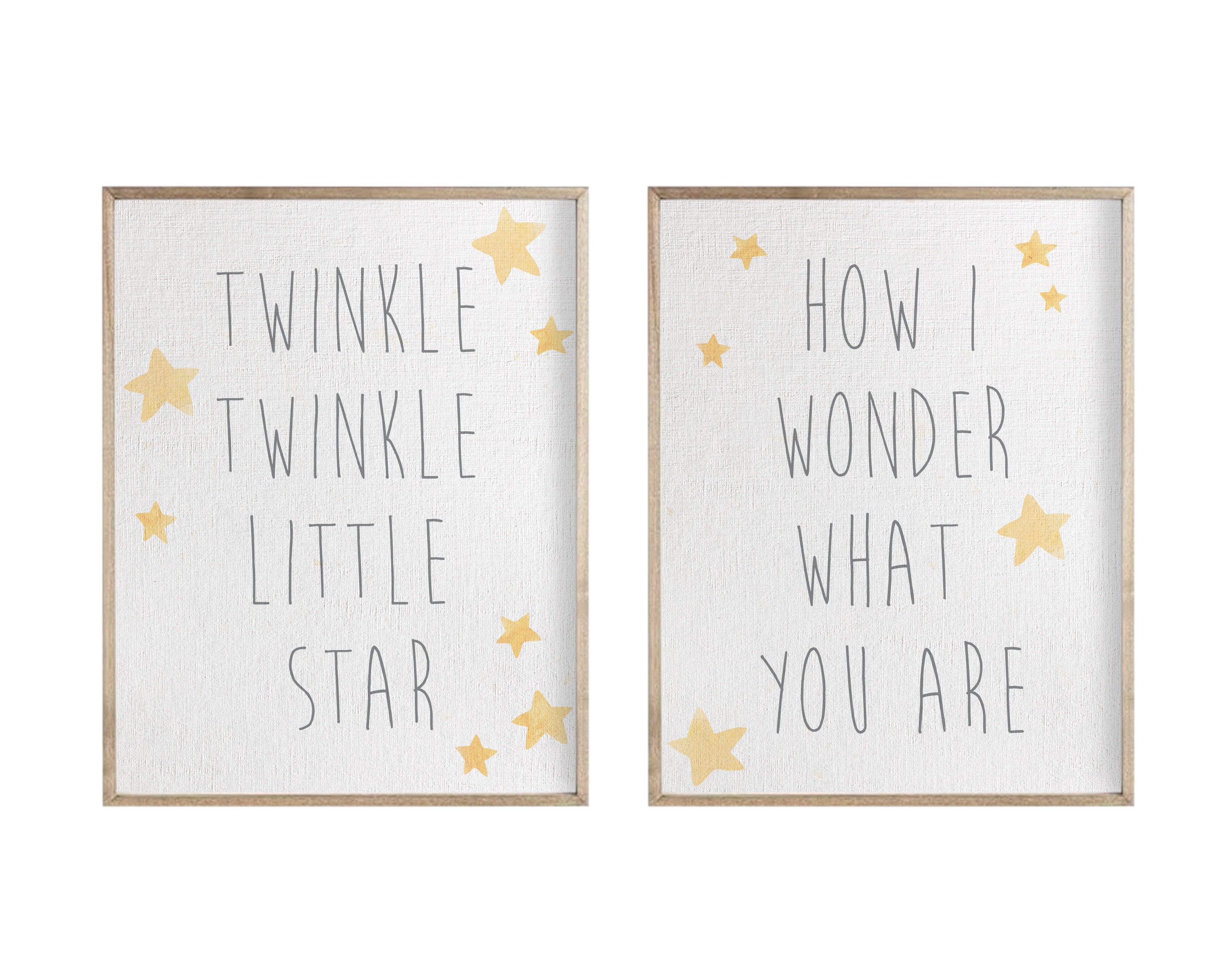 Twinkle Twinkle Little Star Set of 2 Nursery Prints, Nursery Wall Art ...
