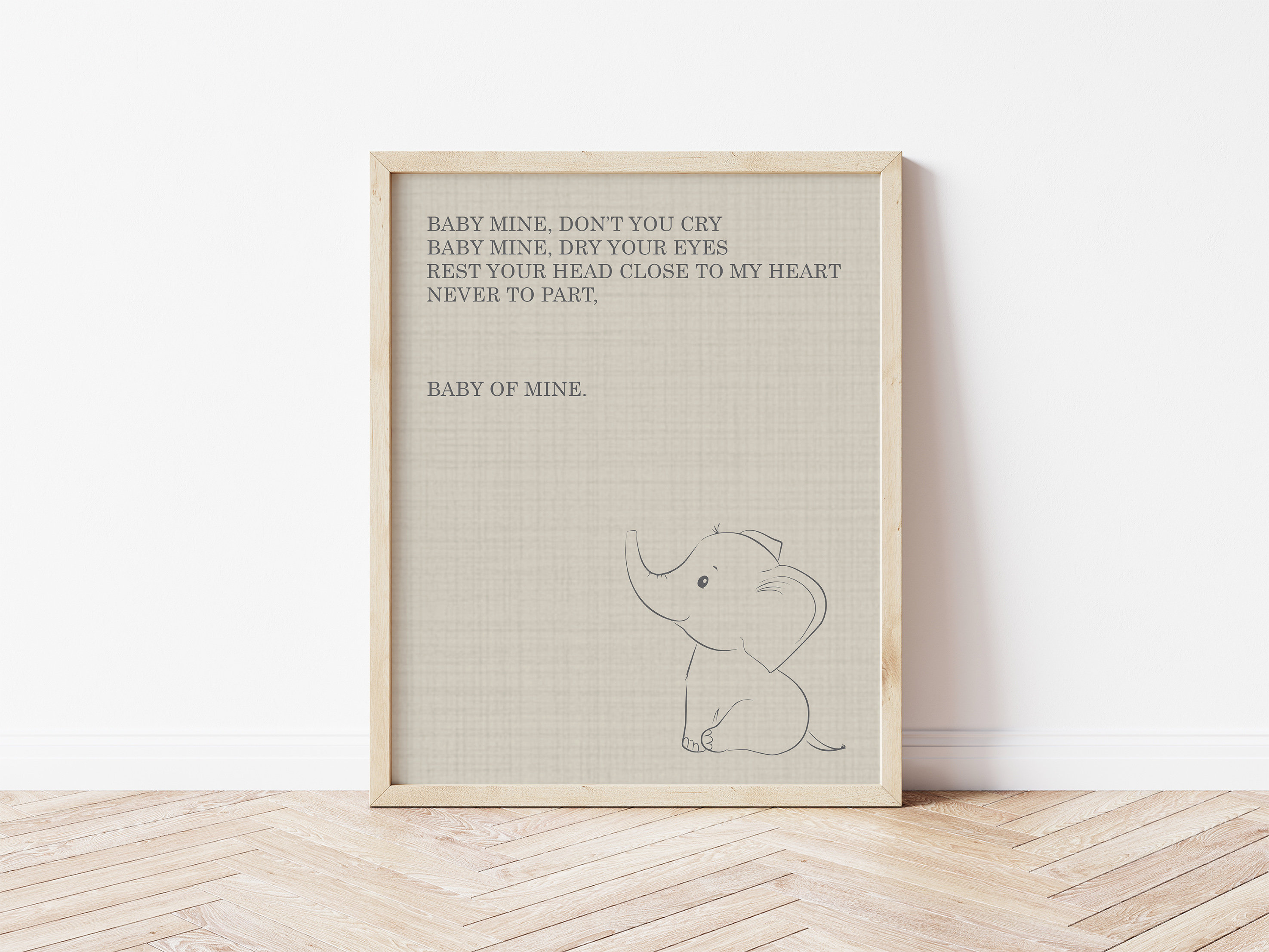 Baby Mine Nursery Wall Art Dumbo Nursery Artwork Elephant Etsy