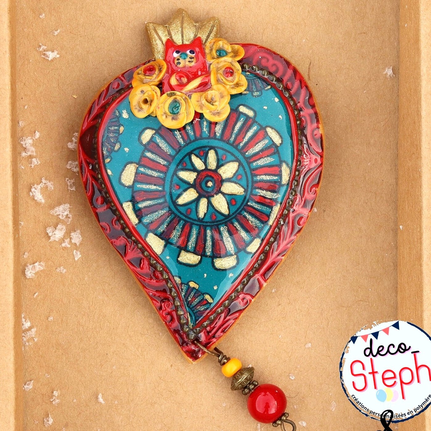 Coeur-Sacré mexicain 100% artisanal serti à la main – SOS AMOR