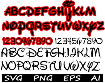 Alfabeto de ratón SVG, fuente de ratón SVG, letras SVG, archivo de corte de vinilo