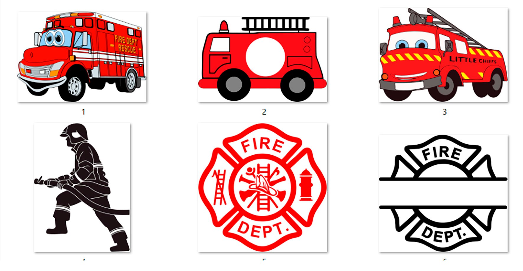 Firetruck Svg Fireman Svg SVG File Bundle Digital Cut Files for Cricut