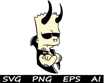 Imágenes prediseñadas de Bart Simpson (svg) / Tatuaje de Bart Simpson (svg) / Cara SVG