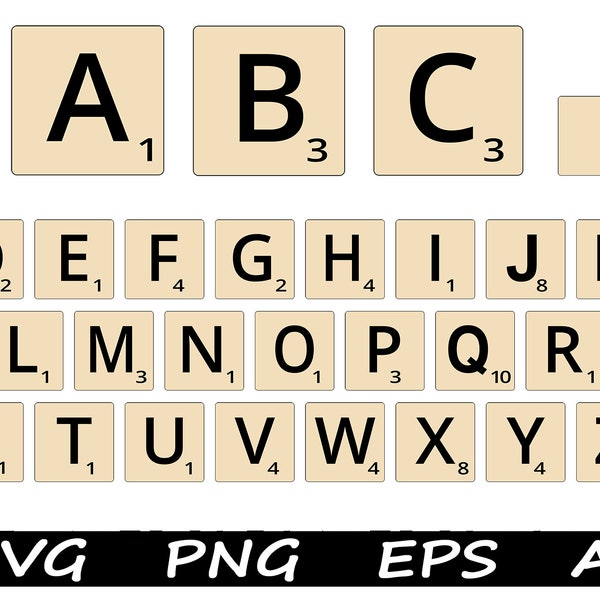 Scrabble Tiles SVG  Cricut | Silhouette | cutting file | vector file | scrabble letters | alphabet svg | letters cut file