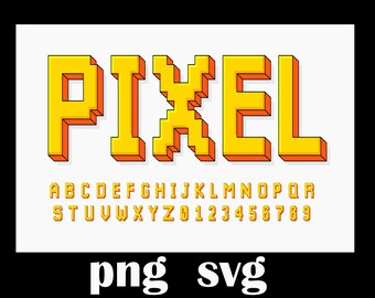 Fuente de píxeles Svg / Fuente de alfabeto de píxeles Svg