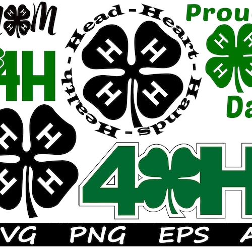 SVG poud for dad, 4H Logo Svg, 4H Vector Png, 4H Leaf Clover Svg, Silhouette, Svg Cut Files, Png, Eps - Instant Digital Download