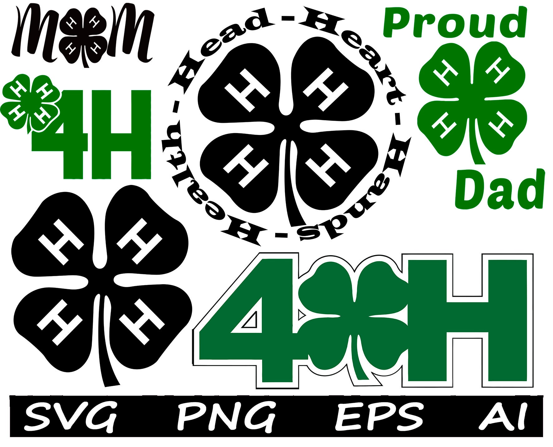 4H Logo SVG 4H Circle SVG Design 4H SVG Bundle Etsy