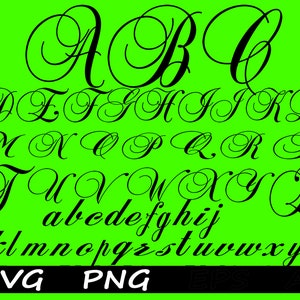 Fuente cursiva SVG Fuente caligráfica SVG Escritura caligráfica Cricut Fuente barroca SVG Fuente elegante para boda Fuente rizada Fuente para boda Cricut