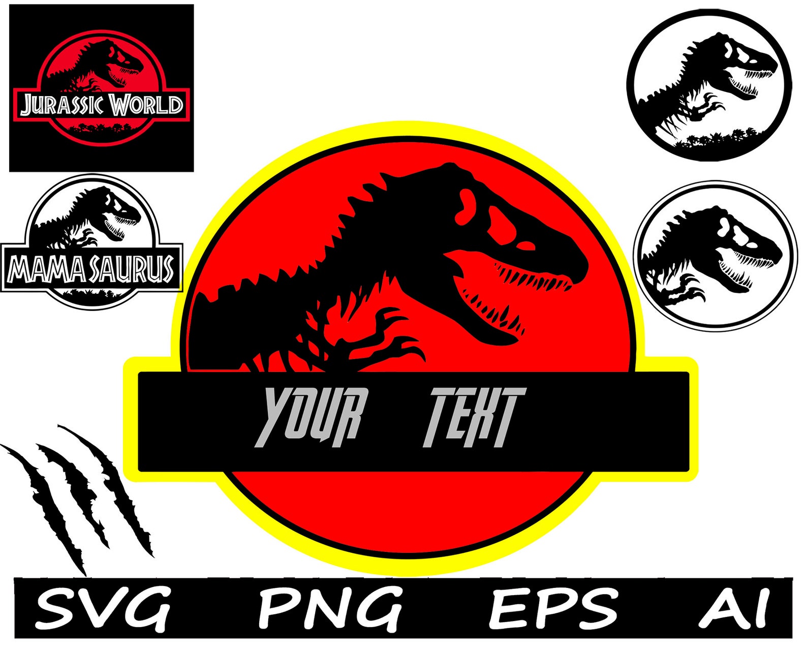 Blank Jurassic Park SVG