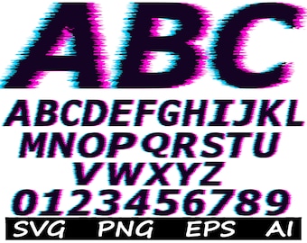 Distorted Font  SVG | PNG | Instant Download