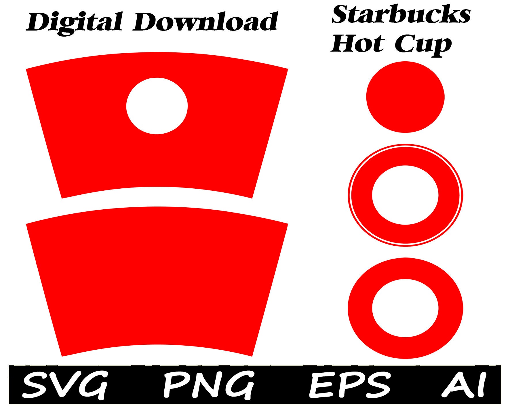 Digital Download Starbucks Cup Template Svg Full Wrap Hot Cup Template Starbucks 16 oz Hot Cup Dimensions SVG