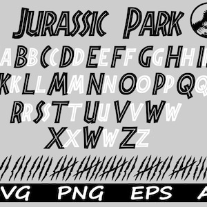 Jurassic Lettering Jurassic Park Font | SVG | PNG | TTF Cut Files | Instant Download - Etsy
