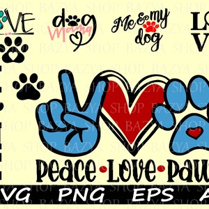 Paw Print svg, dog paw print svg, dog paw svg, paw svg, dog mom svg, puppy svg, dog paws svg, dog lover svg - Printable, Cricut & Silhouette