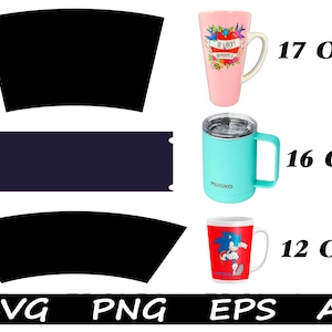 12OZ Mug, 16OZ Mug, 17OZ Mug, Latte Mug Template, Mug Sublimation