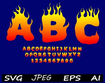 Flame Font svg, Fire Font svg, Thrasher Font svg, Skateboard Font, Cricut Silhouette Font, Descarga digital