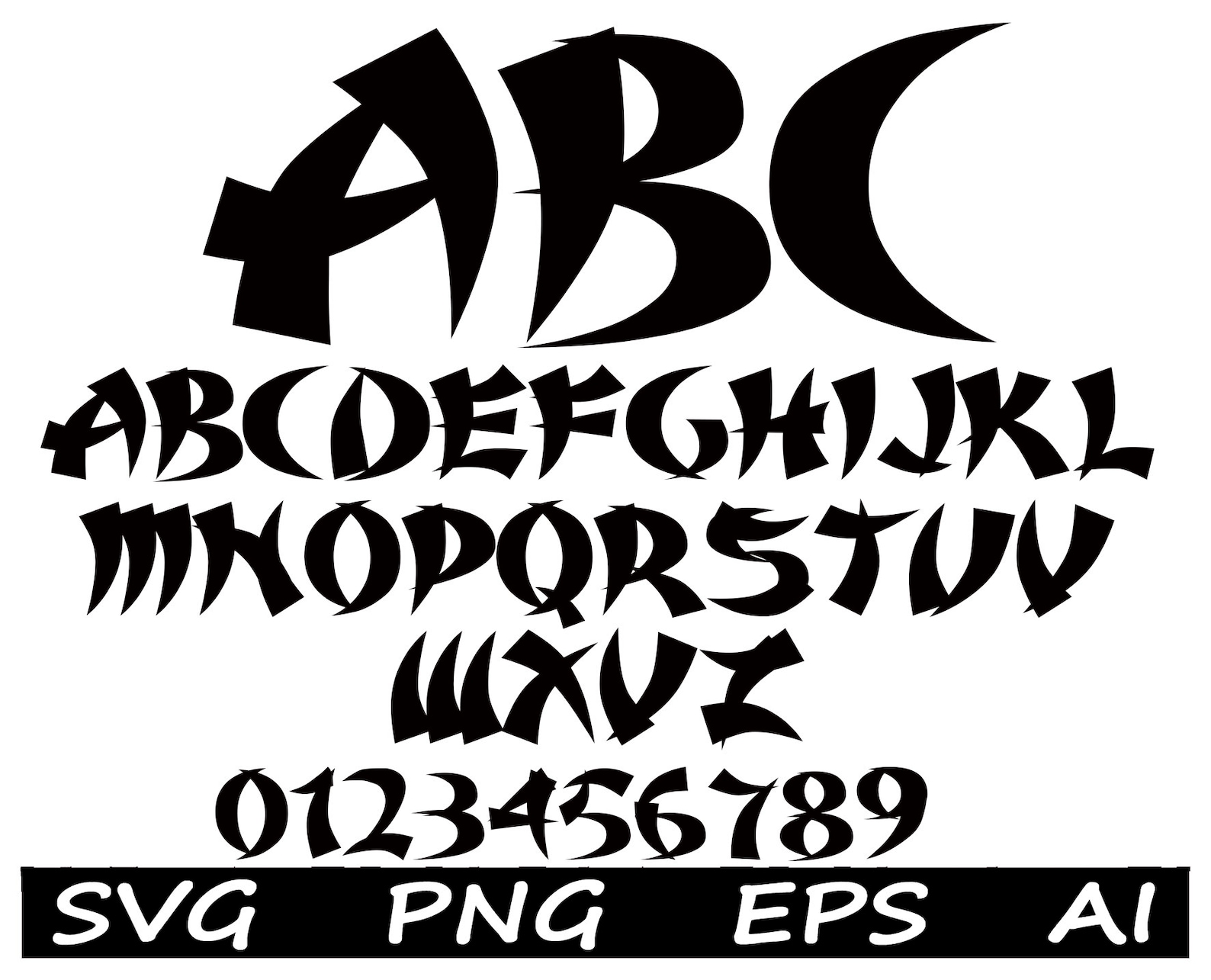 Karate font svg Monogram SVG Letters & Numbers Karate Etsy