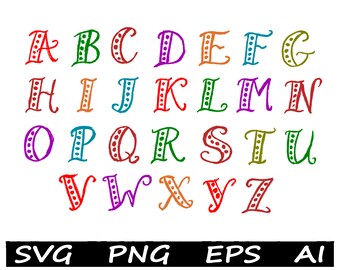 crayón alfabeto SVG dibujo con tiza SVG archivos digitales