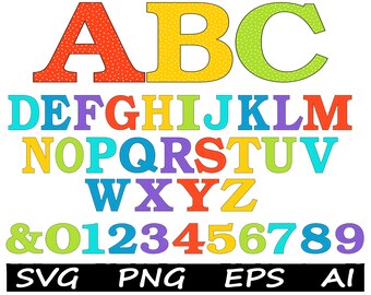 Monograma SVG, PNG, alfabeto de lunares divididos, descarga digital, Cricut, Silhouette, Glowforge, archivos png