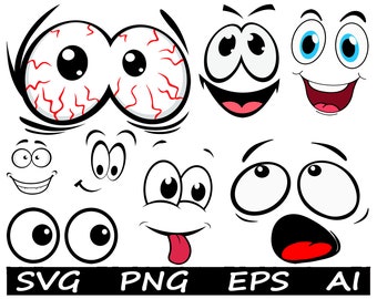 Cartoon eyes svg  files for Cricut Cartoon eyes cut files Comics eyes svg Cartoon eyes svg bundle Cartoon comic eyes