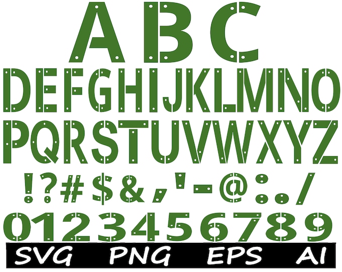 Stencil Font Svg, Army Font Svg, Stencil Script Svg, Army Alphabet Svg ...
