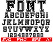 Varsity font svg College font svg Sport font svg Baseball font svg Varsity alphabet svg Fonts cut files Font for Cricut Silhouette