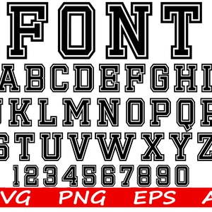 Varsity-Schriftart svg College-Schriftart svg Sport-Schriftart svg Baseball-Schrift svg Varsity-Alphabet svg Schriftarten Schneidedateien Schriftart für Cricut Silhouette