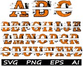 Halloween font Svg Files for Cricut  Spooky Fonts Split Monogram Font Digital Download Silhouette