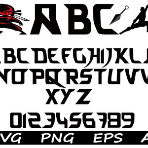 Ninja font svg Karate font svg YFonts svg for Cricut Ninja cut file Ninja digital font svg