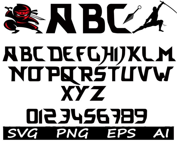 Ninja Font Svg Karate Font Svg Yfonts Svg for Cricut Ninja Cut - Etsy ...