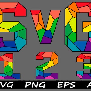 Font SVG Alphabet & Numbers svg Stained Glass Lettering Patterns Files for Cricut Silhouette | Digital Download
