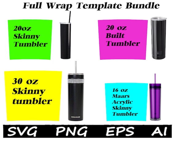 Download Tumbler Full Wrap Template Bundle Svg16 Oz Maars Acrylic Etsy