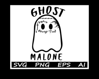Otoño svg Fantasma Malone Svg Halloween Lindo Fantasma Clipart Cricut Archivo de corte vectorial digital Archivos de imágenes prediseñadas