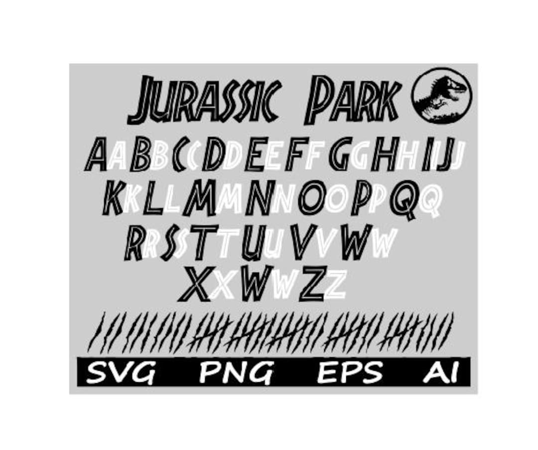 Jurassic Lettering Jurassic Park Font | SVG | PNG | TTF Cut Files | Instant Download - Etsy UK