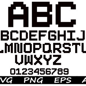 Fuente de juego / fuente arcade svg / juego de fuente / sobre fuente svg / fuente pixel svg / clipart alfabético / Archivos para Cricut Silhouette / Descarga digital
