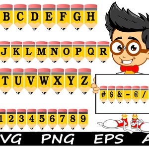 Font bundle Pencil Name SVG  School Pencil Monogram