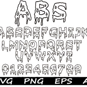 Dripping Font Svg, Dripping Alphabet Svg, Dripping Number Svg, Dripping Cut Files, Cricut, Silhouette, Dripping Letter, Commercial Use