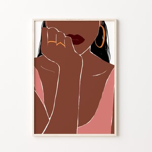 Woman Wall Art, Feminine Woman Art, Modern Mid Century Art, Printable Girl Art, Girly Print, Boho Woman Art, Abstract Print, Empowerment Art