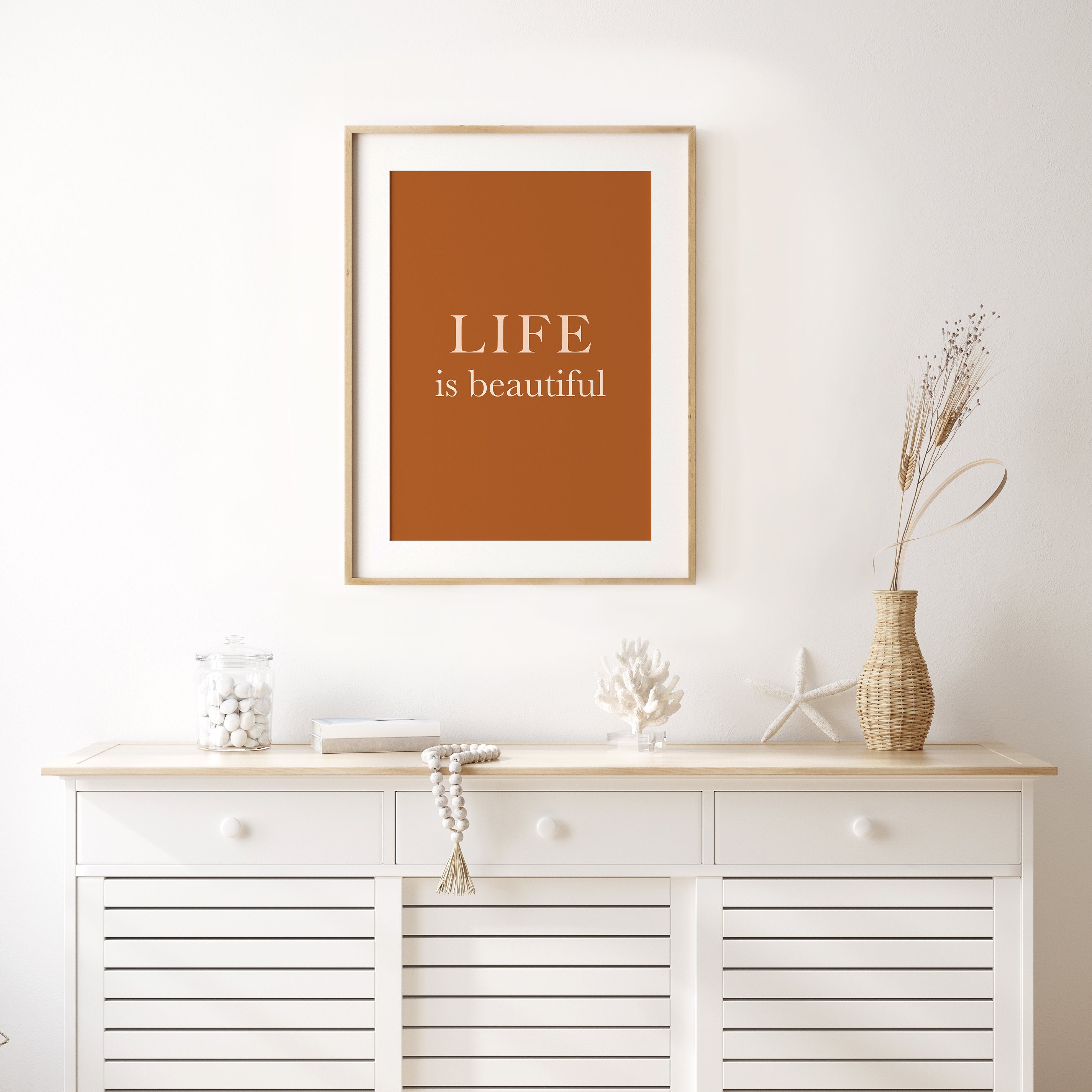 Life Is Beautiful Printable Quote Art Bedroom Wall Art Boho | Etsy