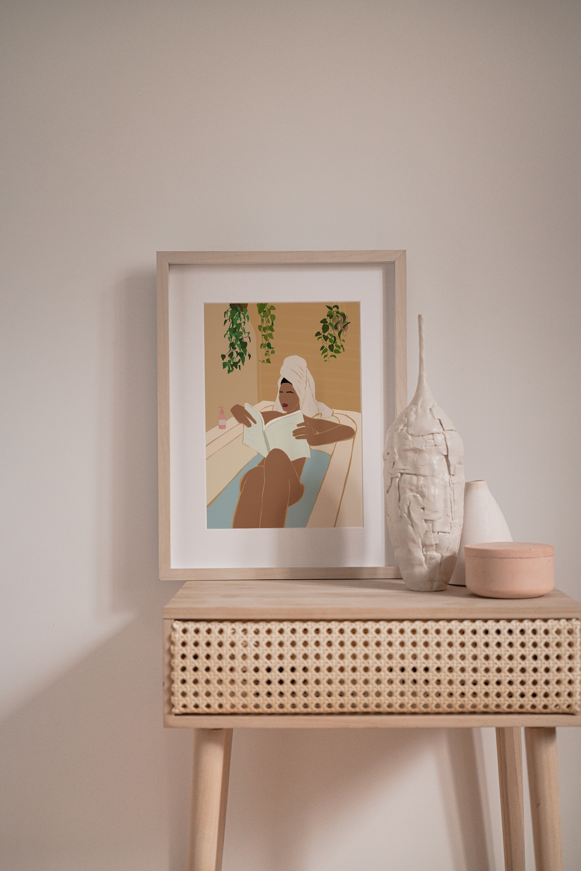 Bathroom Wall Art Abstract Woman Art Bath Print Terracotta | Etsy