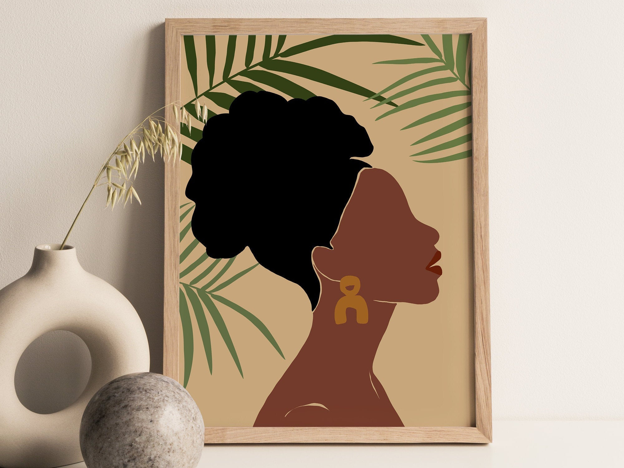 Black Girl Art, African Woman Art, Female Printable Art, Woman Wall Print, African American Art, Abstract Woman Art, Boho Printable Art