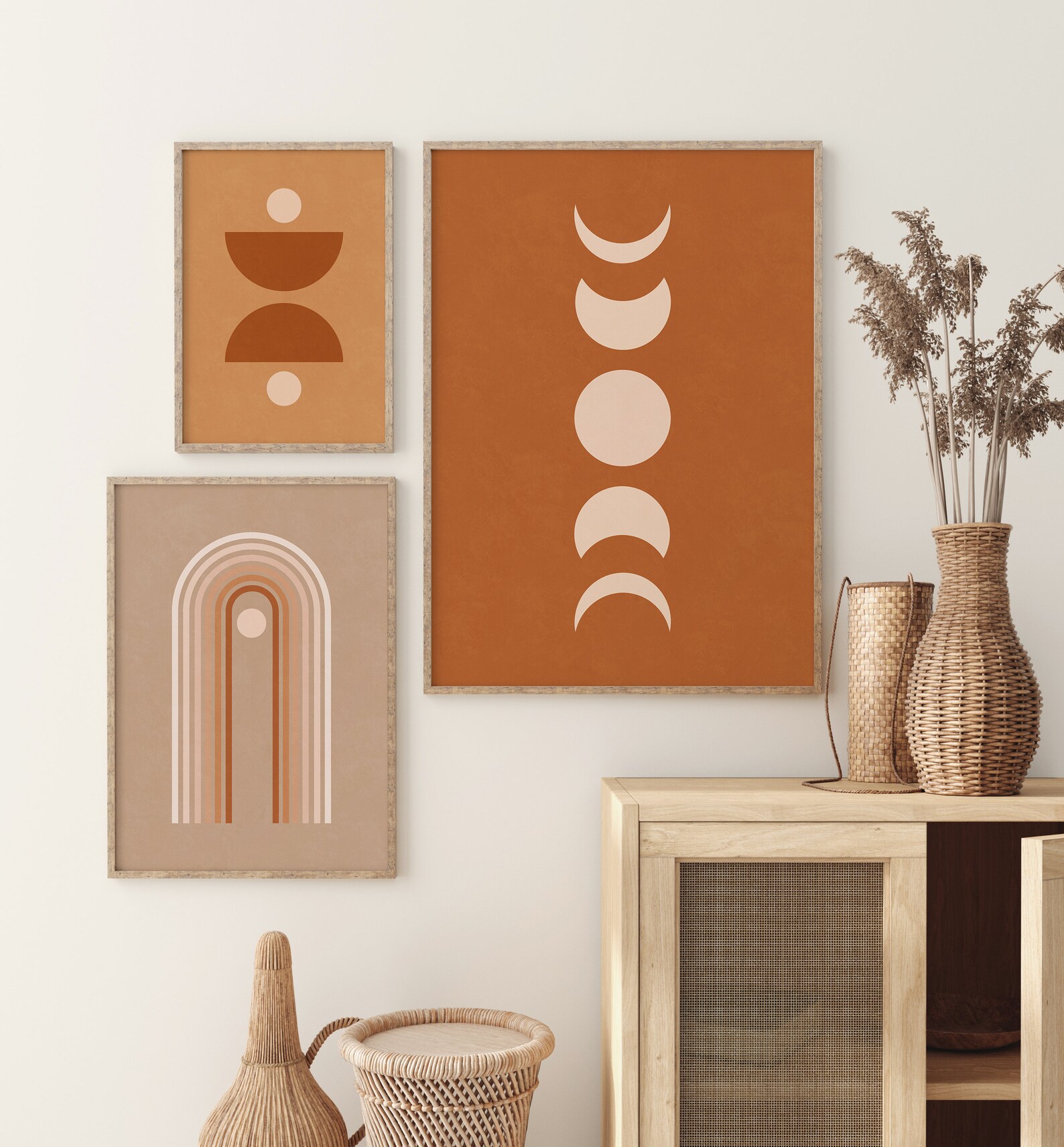 Modern Wall Art Terracotta Art Burnt Orange Neutral Tone Etsy