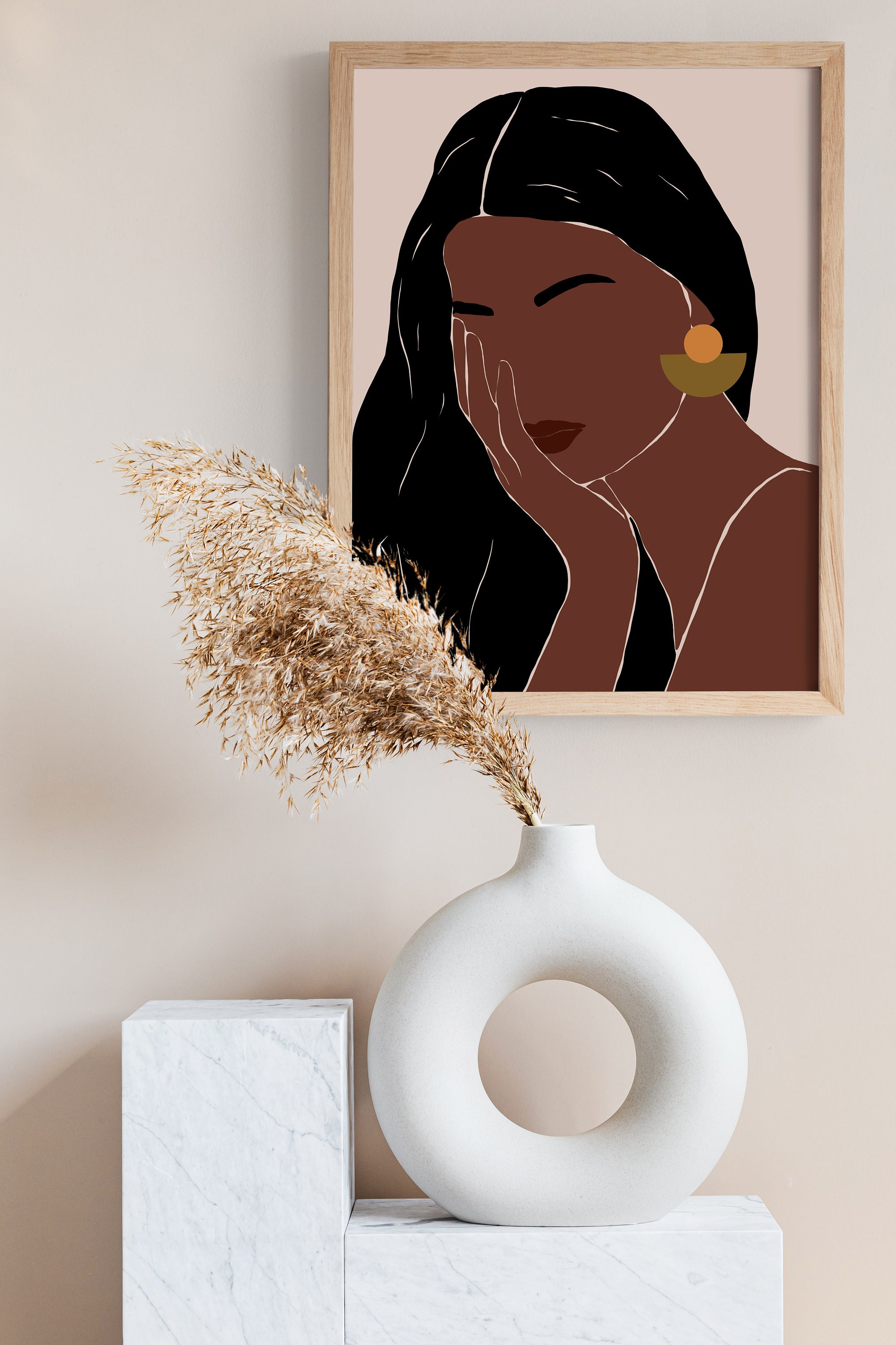 African American Face Art Abstract Art Print Black Girl Etsy