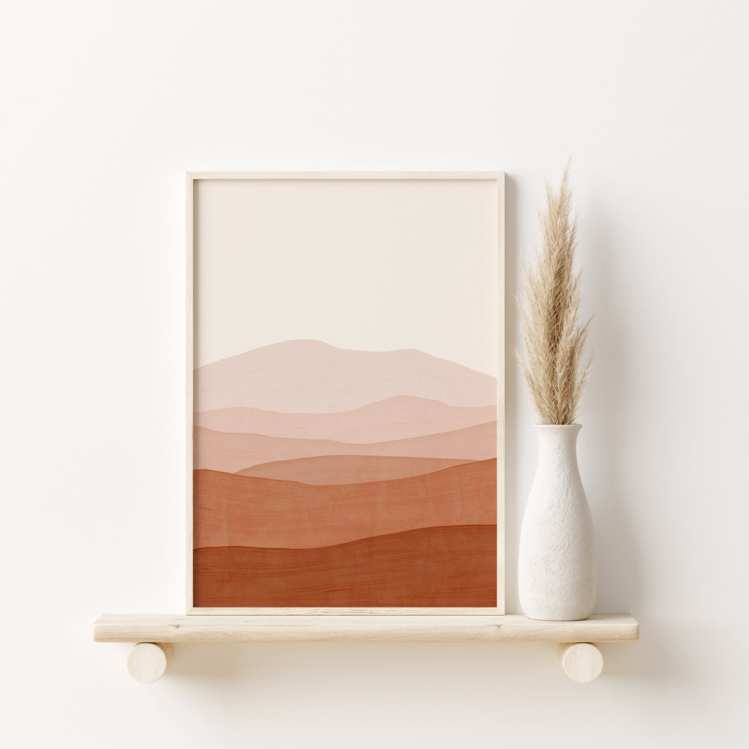 Boho Desert Wall Art Mid Century Modern Terracotta Wall Art Etsy