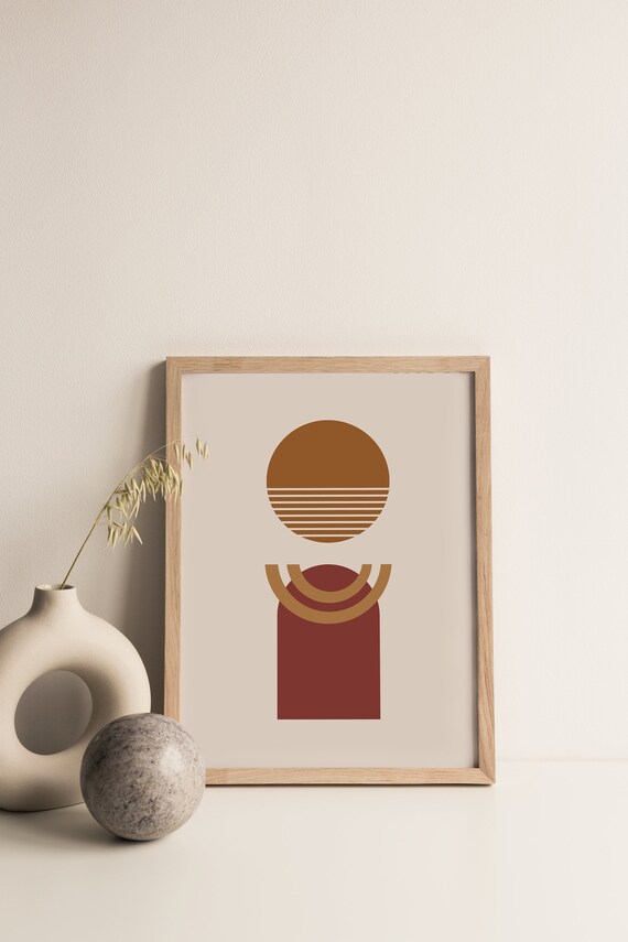 Abstract Art Print Boho Mid Century Wall Decor Terracotta - Etsy