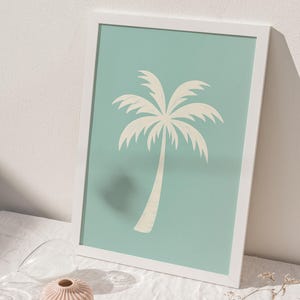 Palm Tree Print, Beach Poster, Coastal Wall Art, Beach House Decor, Ocean Print, Retro Beach Wall Art, Trendy Coastal Wall Art, Summer Print