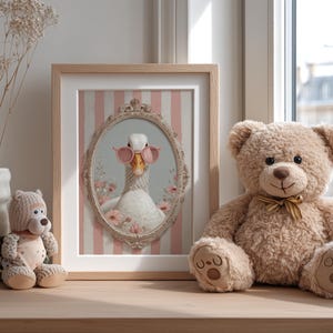 Dummer Gans Wandkunst, Vintage-Druck, Kinderzimmer Dekor, Kinderzimmer Wanddeko, Spielzimmer Kunst, Mädchen Kinderzimmer Wandkunst, digitaler Download